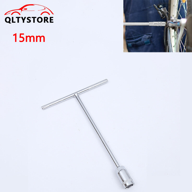 1Pc 15mm Metric T-Handle T Handle 45Steel Socket Wrench Tool For Car Motorcycle