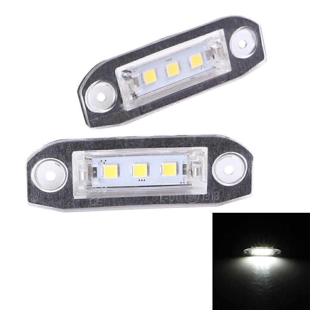 Fit for Volvo S80 S60 C70 V70 XC90 XC60 2x 3-LED Number License Plate Light White