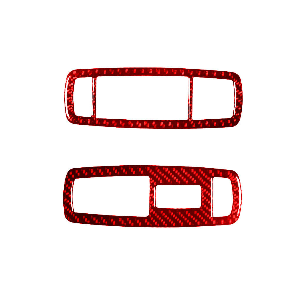 Red Carbon Fiber Front Door Door Control Cover Trim for Dodge Durango 2014-2020