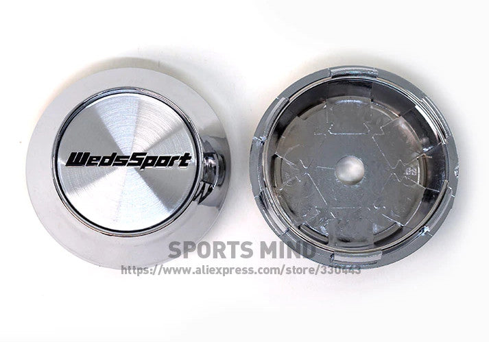 4x68mm Weds Sport Chrome Alloy Badge Wheel Center Cover Hub Cover Rim Cover TE37