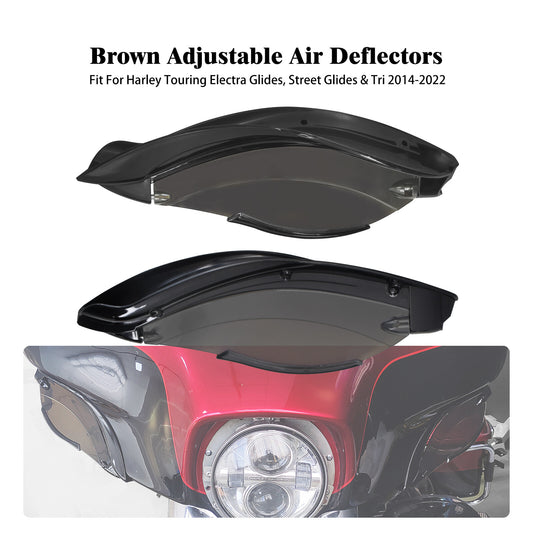 Black Batwing Fairing Brown Air Deflectors for Harley Electra Street Glide 14-23
