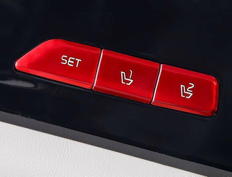 3X Red Aluminum Memory for Seat Button Switch Cover Trim for Kia Carnival 2022-2024