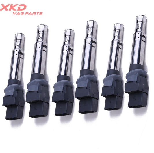 6Pcs Ignition Coils Set for AUDI A3 TT for VW for Golf R32 Touareg Eos T5 3.2L
