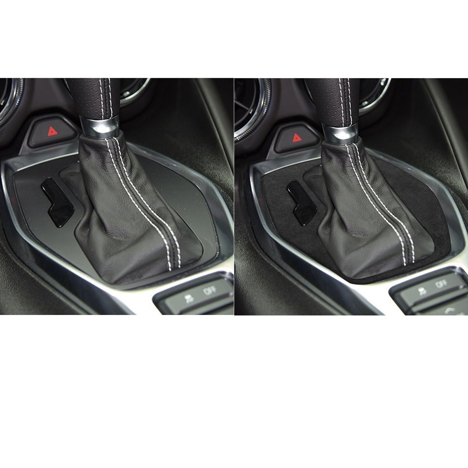 Console Gear Shift Frame Cover Trim Fit for Chevrolet Camaro 2016-20 Gray Suede