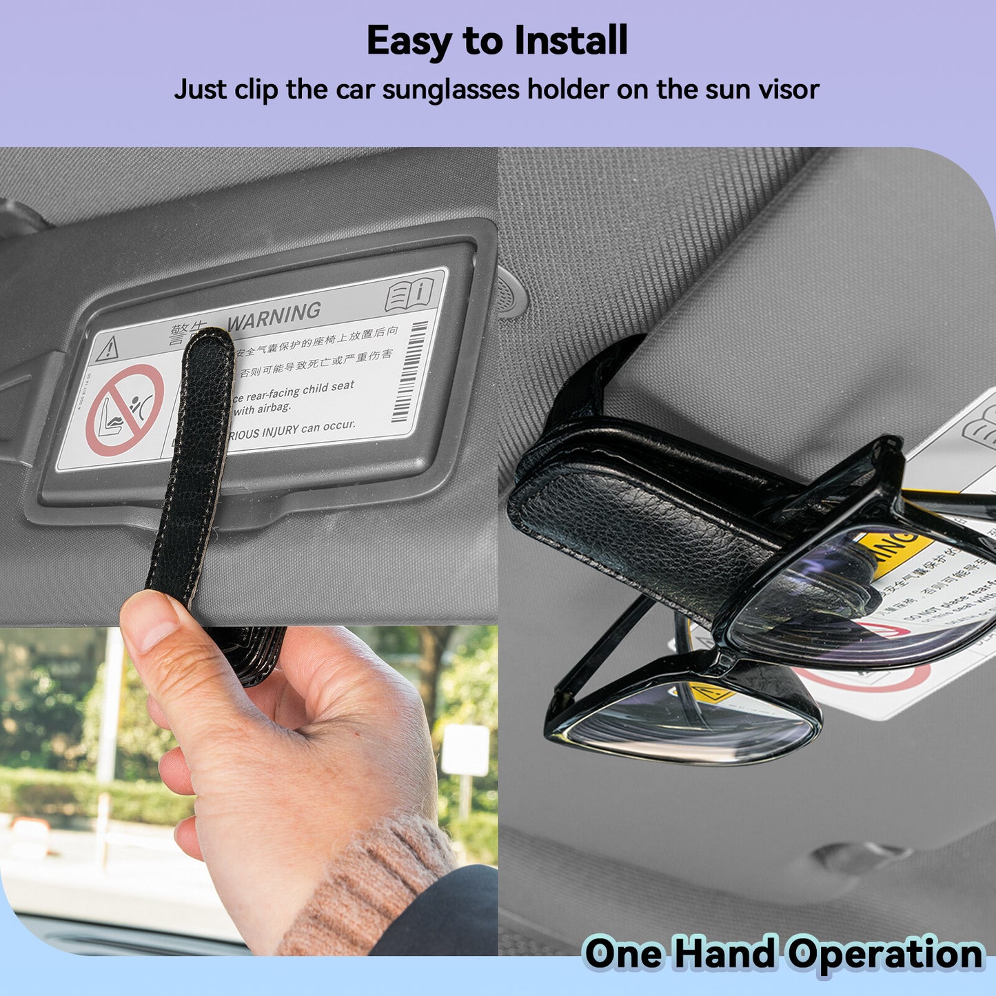 1x Universal Car Glasses Holder Magnetic Vehicle Sun Visor Clip Glasses Holder