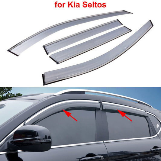 for Kia Seltos 2020-2023 Window Vent Visor Sun Rain Deflector Guard Acrylic 4Pcs