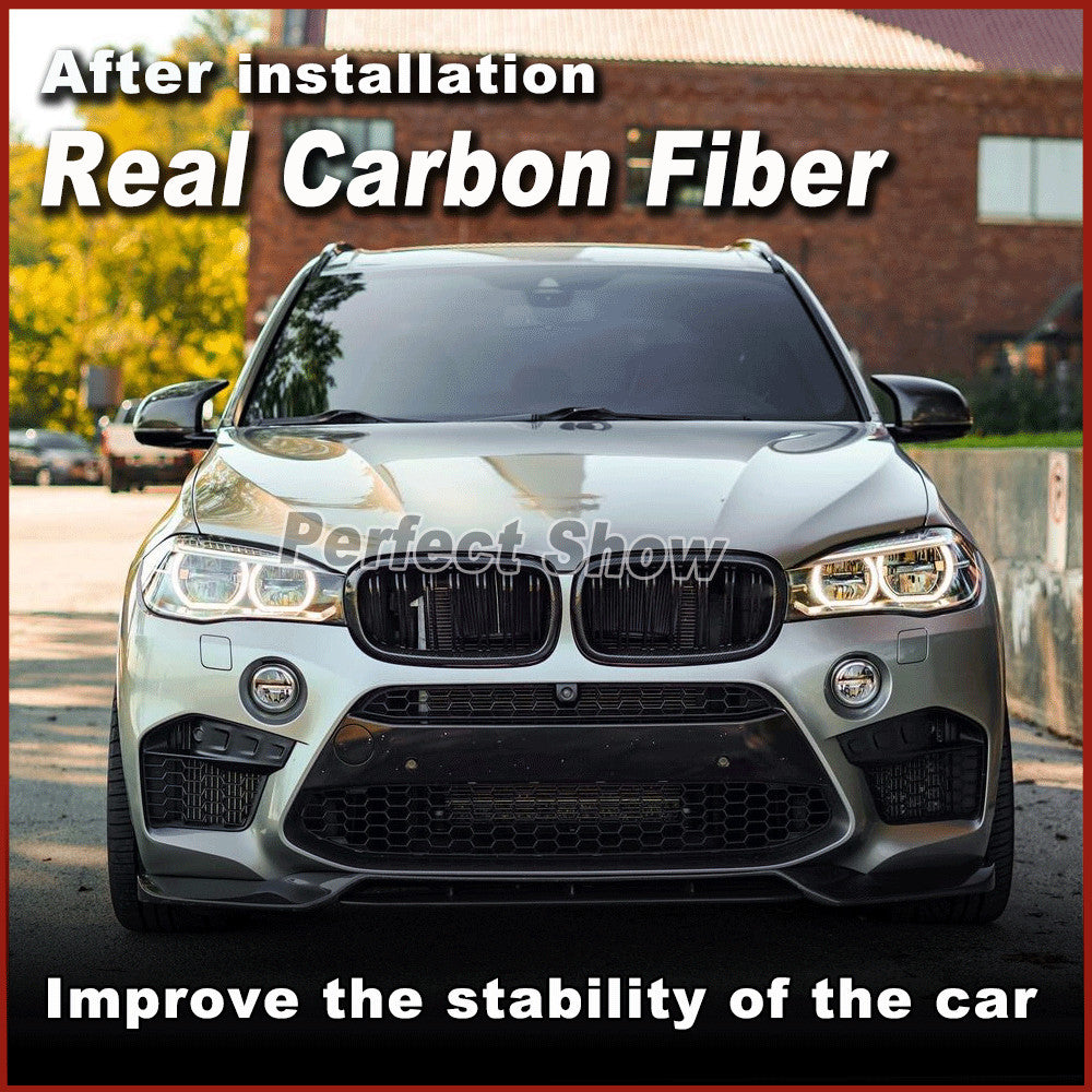 for BMW F85 X5M F86 X6M 2014-2018 REAL CARBON Front Bumper Lip Spoiler Splitter