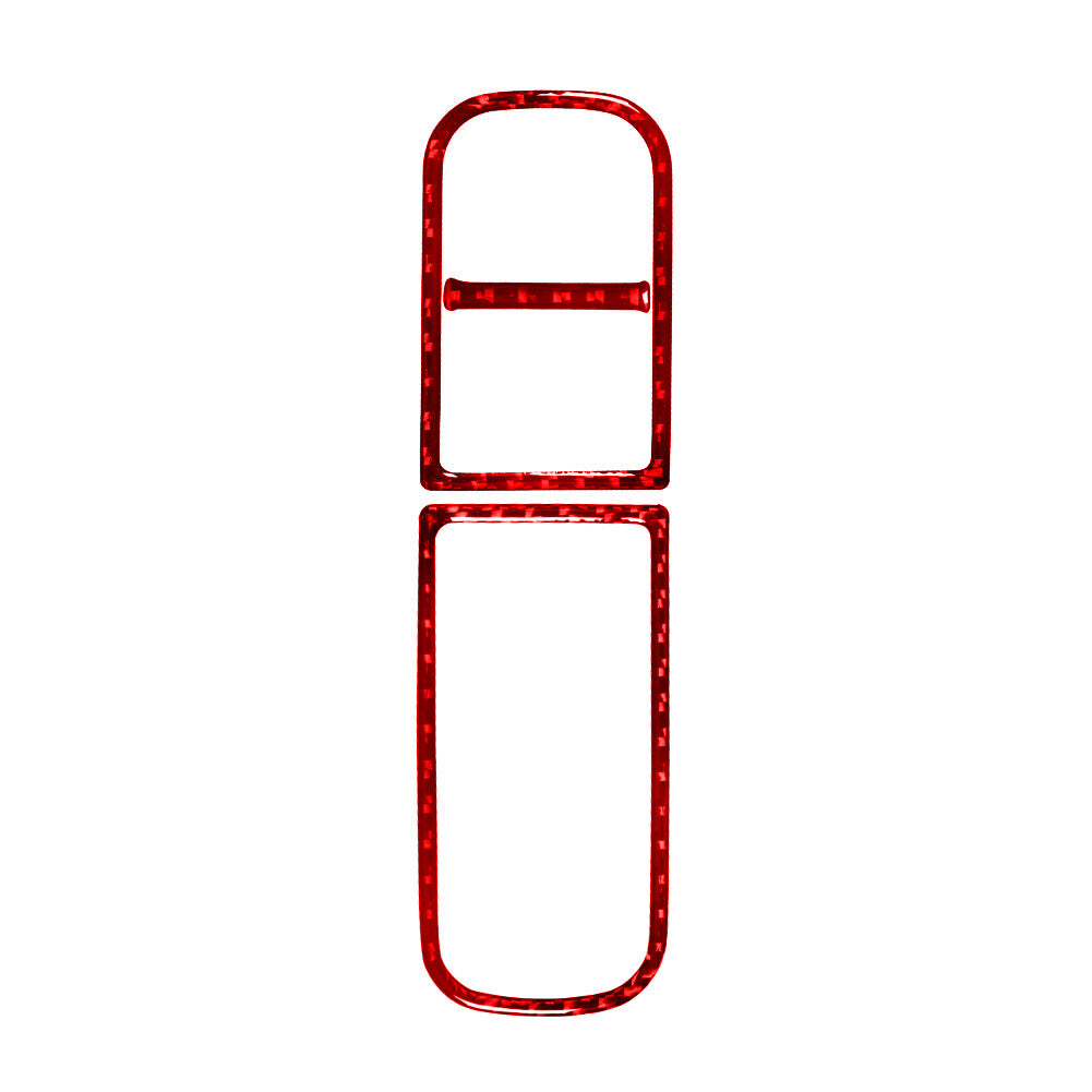 Red Carbon Fiber EPB Console Storage Frame Trim for Volkswagen for Tiguan 2013-2017