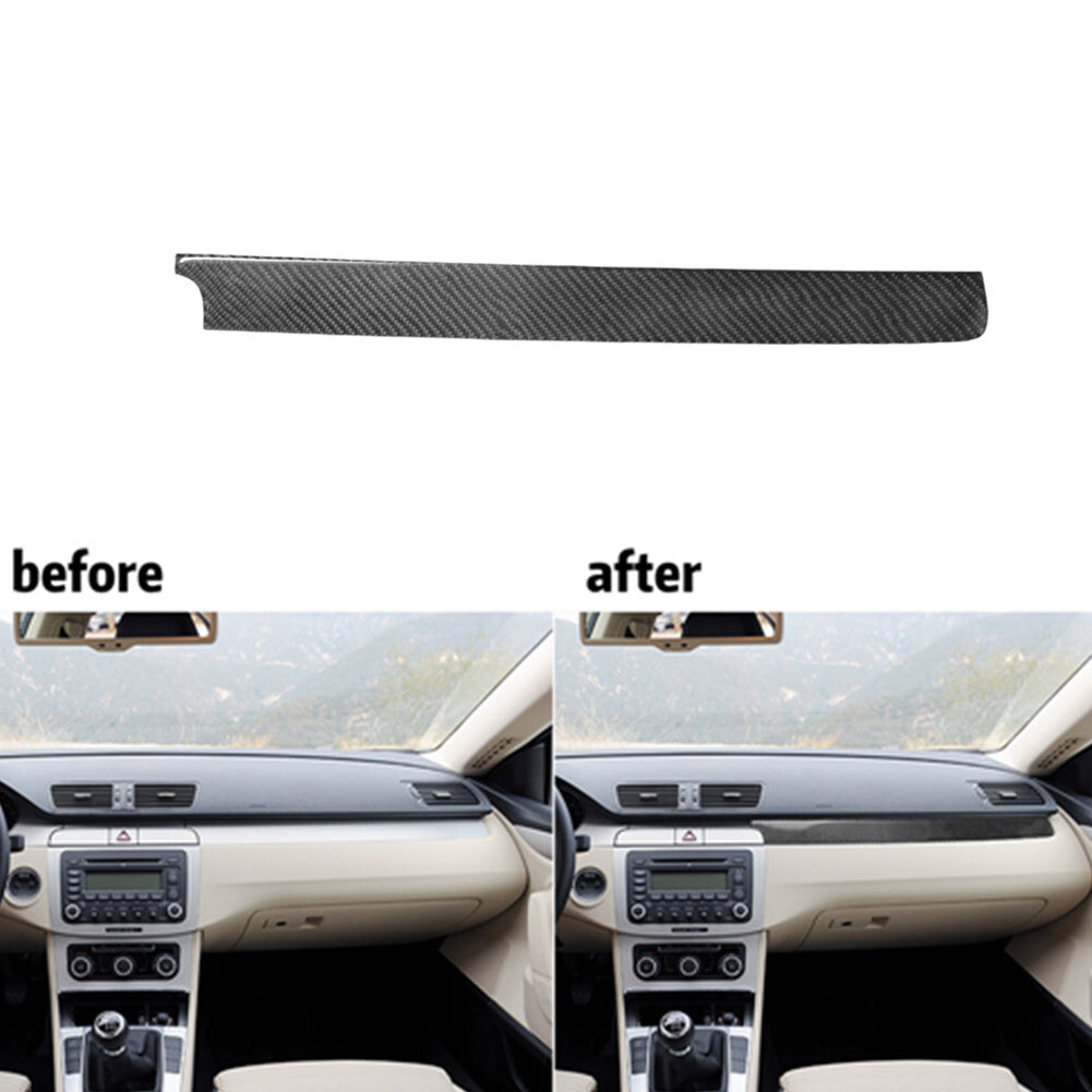 for Volkswagen for Passat 2006-2011 Carbon Fiber Copilot Dashboard Panel Cover Trim