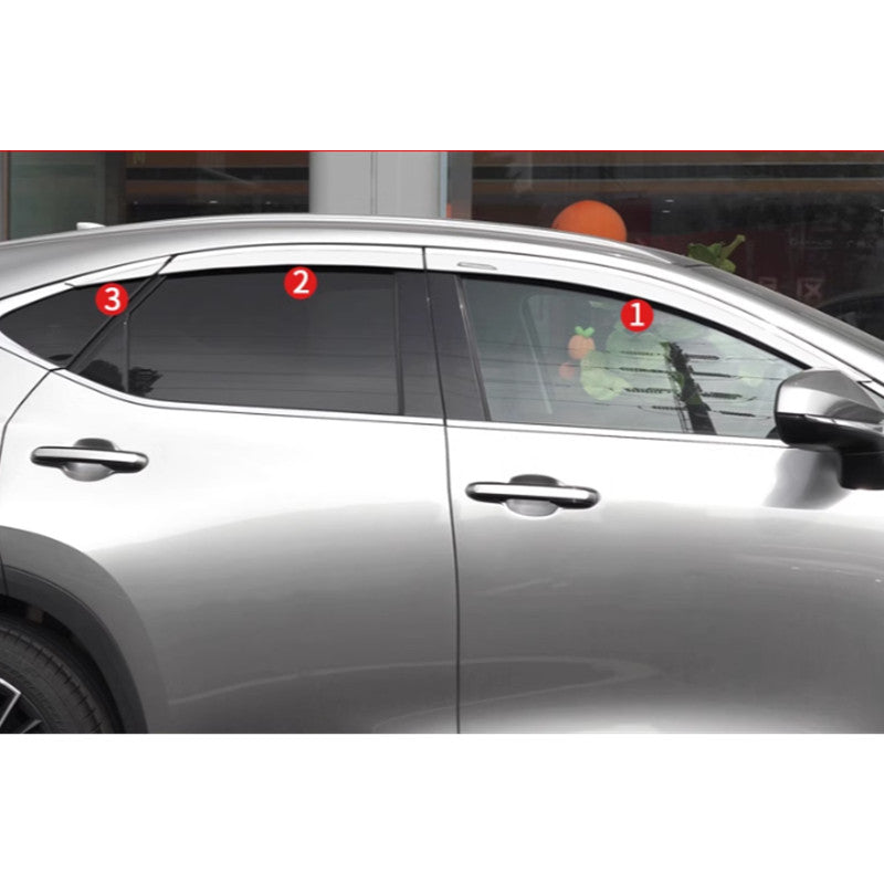 for Lexus NX250 350H 450h 2022-2024 Window Visor Vent Sun Rain Guard Chrome Trim