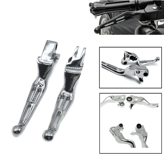 Chrome Brake Clutch Levers Slotted Hand Lever for Harley Touring Sportster 96-13