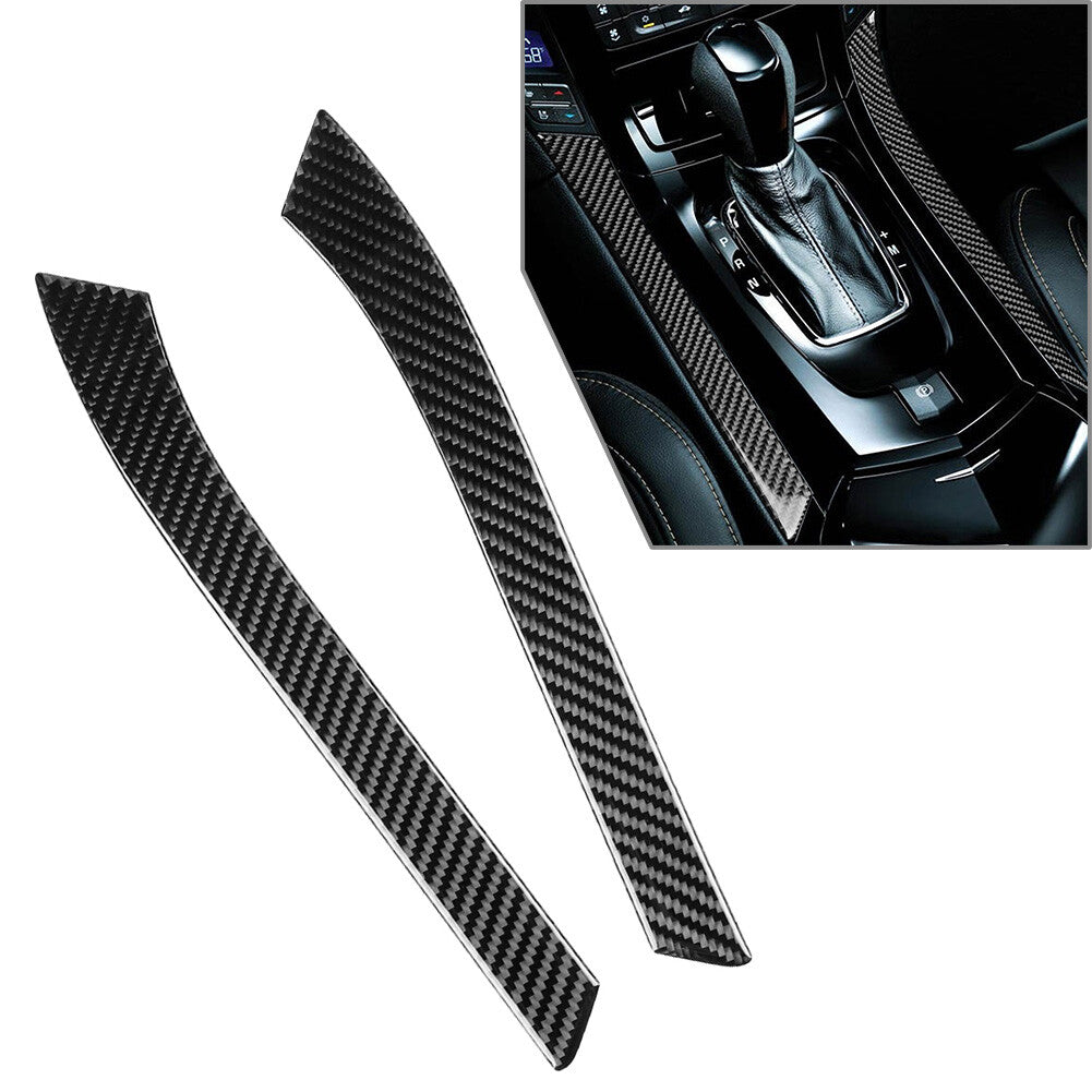 Carbon Fiber Gear Shift Side Trim Strip Cover Black for Cadillac CTS 2008-2013