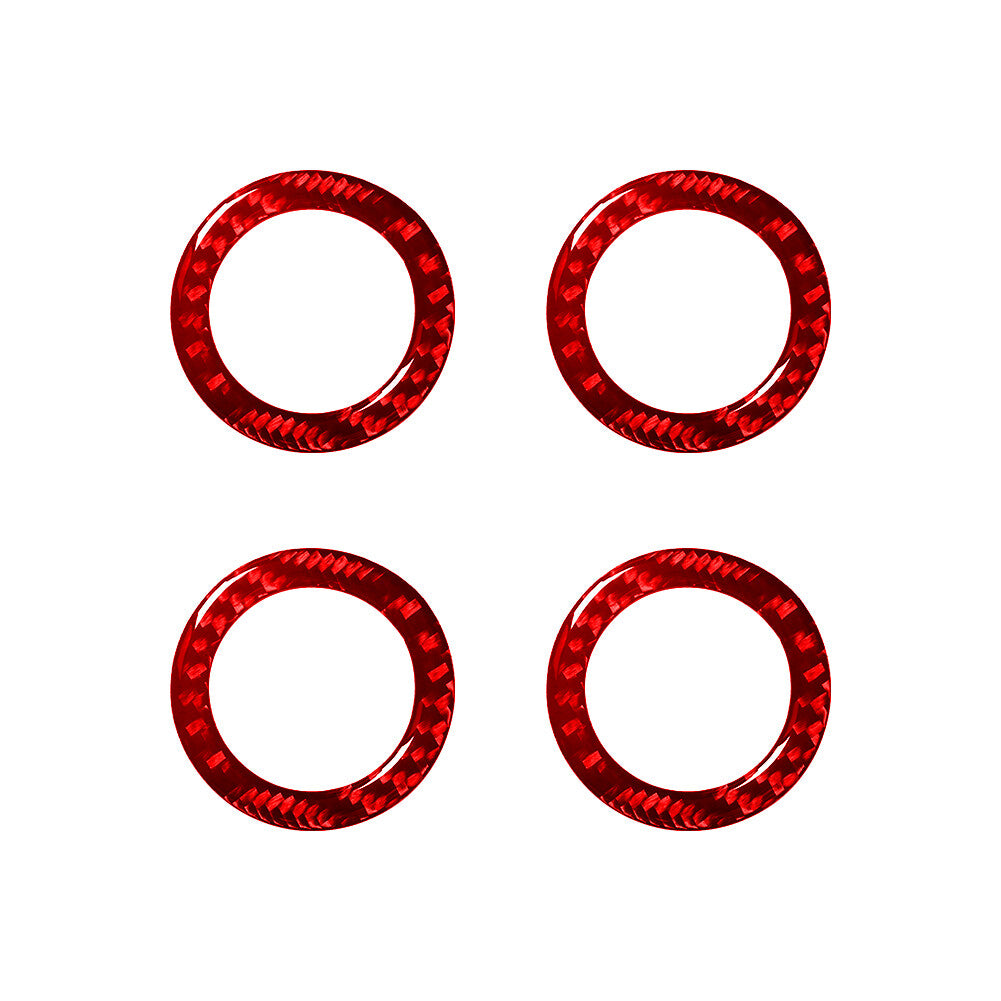 4X Red Carbon Fiber Small Speaker Cover Trim For Land for Range Rover Sport 2014-17