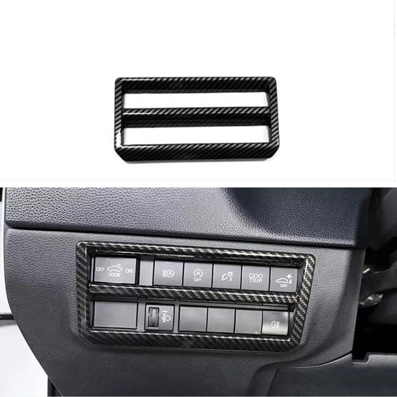 Carbon Fiber Headlight Switch Frame Cover Trim Fit for Toyota Sequoia 2023 2024