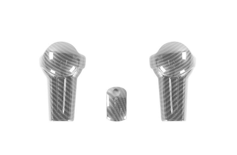 for Ford for Mustang 2015-2022 Carbon Fiber Gear Shift Knob Shifter Lever Trim 3PCS