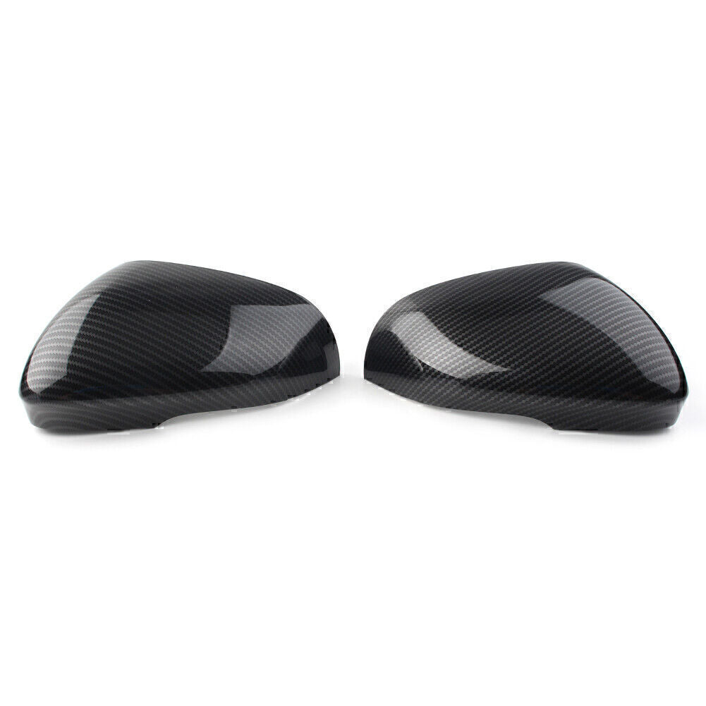 1Pair Carbon Fiber Rear Side View Mirror Cover Cap for Jaguar XF XFR XFR-S XJ