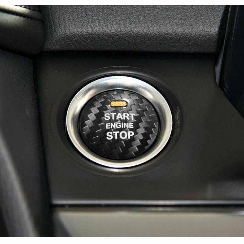 Black genuine carbon fiber engine start/stop button cover trim suitable for Mazda 3 6 13-18