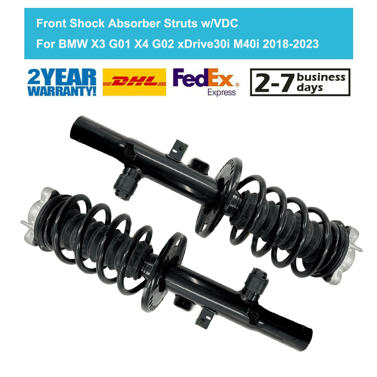Pair Front Shock Strut Assembly VDC for BMW X3 G01 X4 G02 sDrive30i 2018-2023