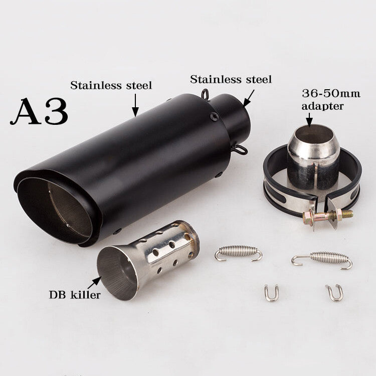 Motorcycle Exhaust Muffler Tip Pipe Dual-layer Outlet 51mm For YZF R1 R6 MT07/09