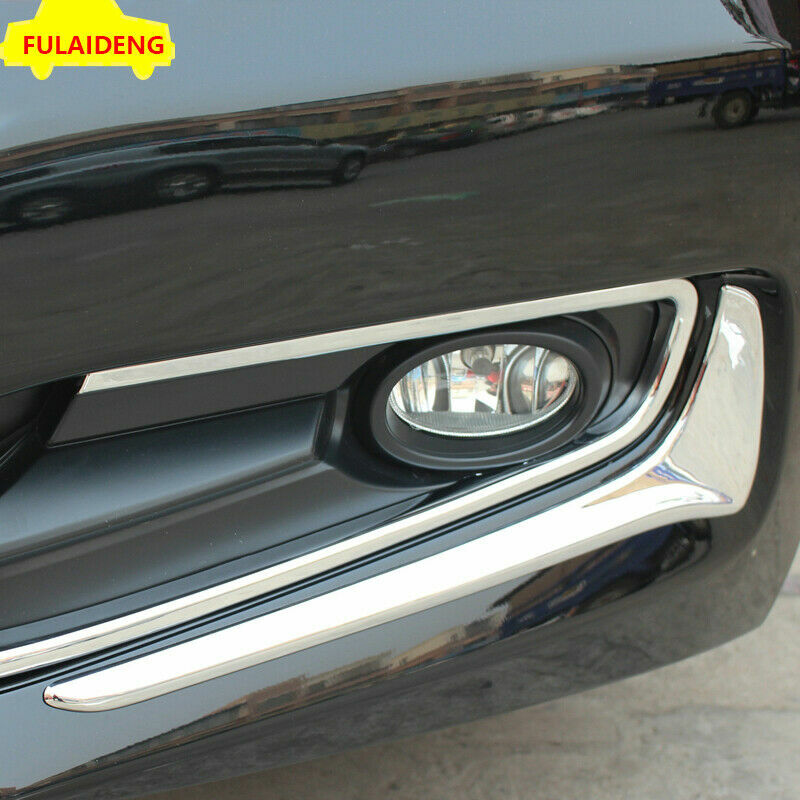 2P for Honda Accord 2014-2015 ABS Chrome Front Fog light Lamp Eyebrow Cover Trim