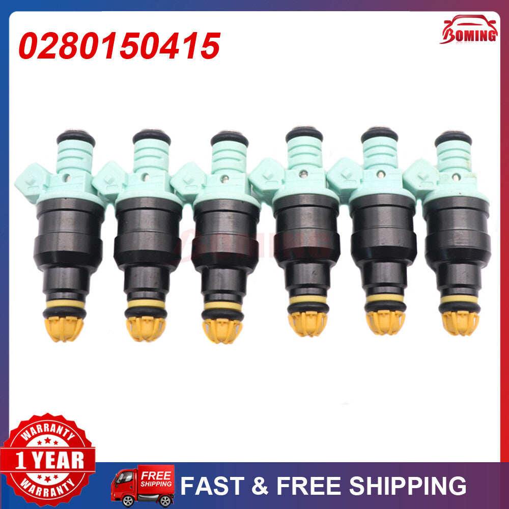 6PCS Fuel Injector 0280150415 for BMW 323i 325i 525i M3 Flow Matched 13641730060