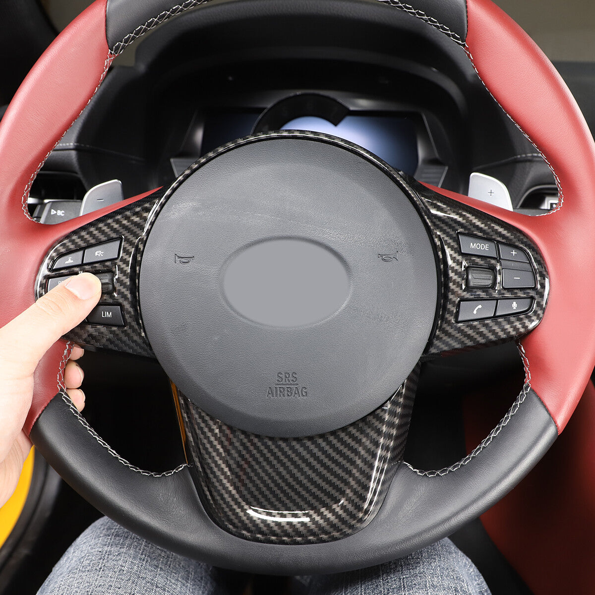 4-Piece Red Interior Window Lift Switch Button Decoration for Toyota Tacoma 2016-2022