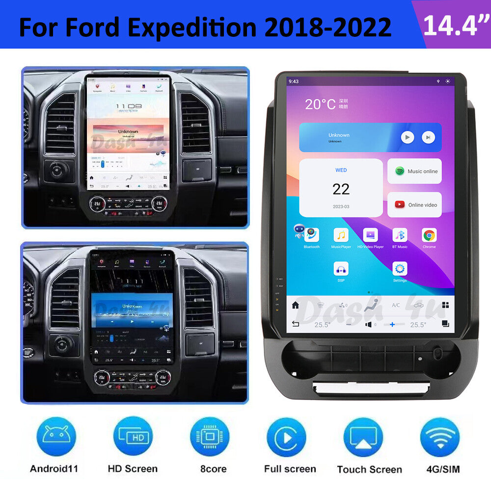 for Ford Expedition 2018-2023 Android 13.0 Vertical Screen 14.4 for Tesla GPS Radio