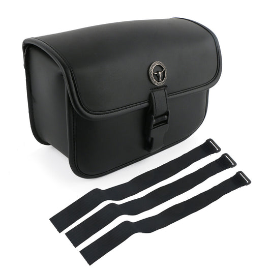 Universal Motorcycle Fork Tool Bag, Polyurethane Synthetic Leather Side Saddle Bag, Waterproof
