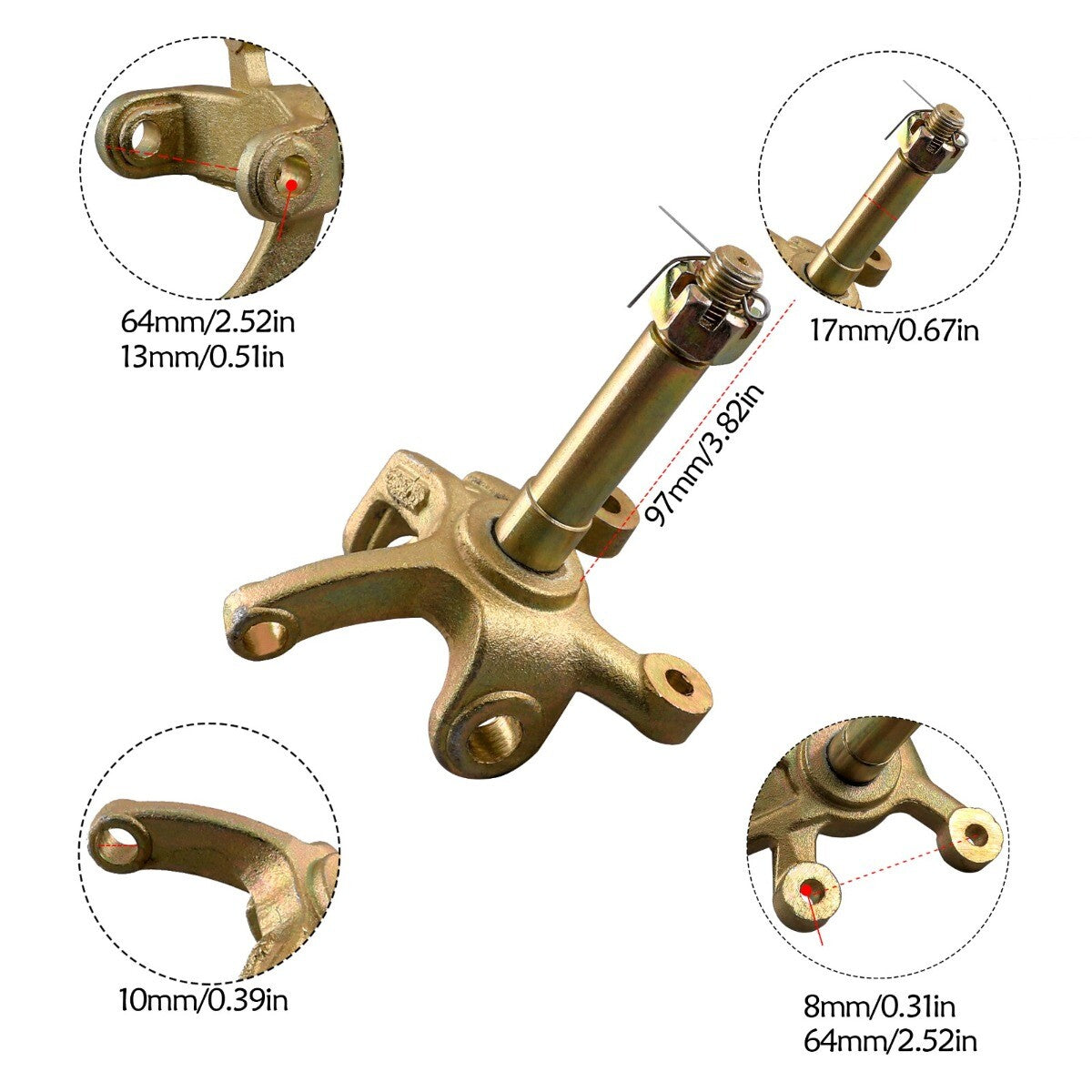 Disc rotor steering spindle 4 screw wheel hub suitable for dune off-road vehicles 4-wheel all-terrain vehicles