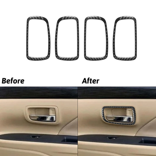 4Pcs Carbon Fiber Door Handle Cover Trim for Mitsubishi Outlander 2014-2016