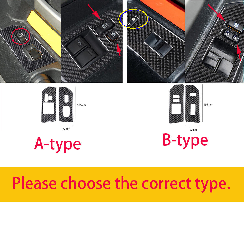 For Toyot@ FJ Cruiser 2007-21 Carbon Fiber Window Lift Switch Button Trim B-type