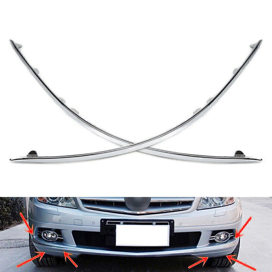 Avantgarde Front Bumper Chrome Trim LH+ RH Fit for Mercedes C-Class W204 2007-2010