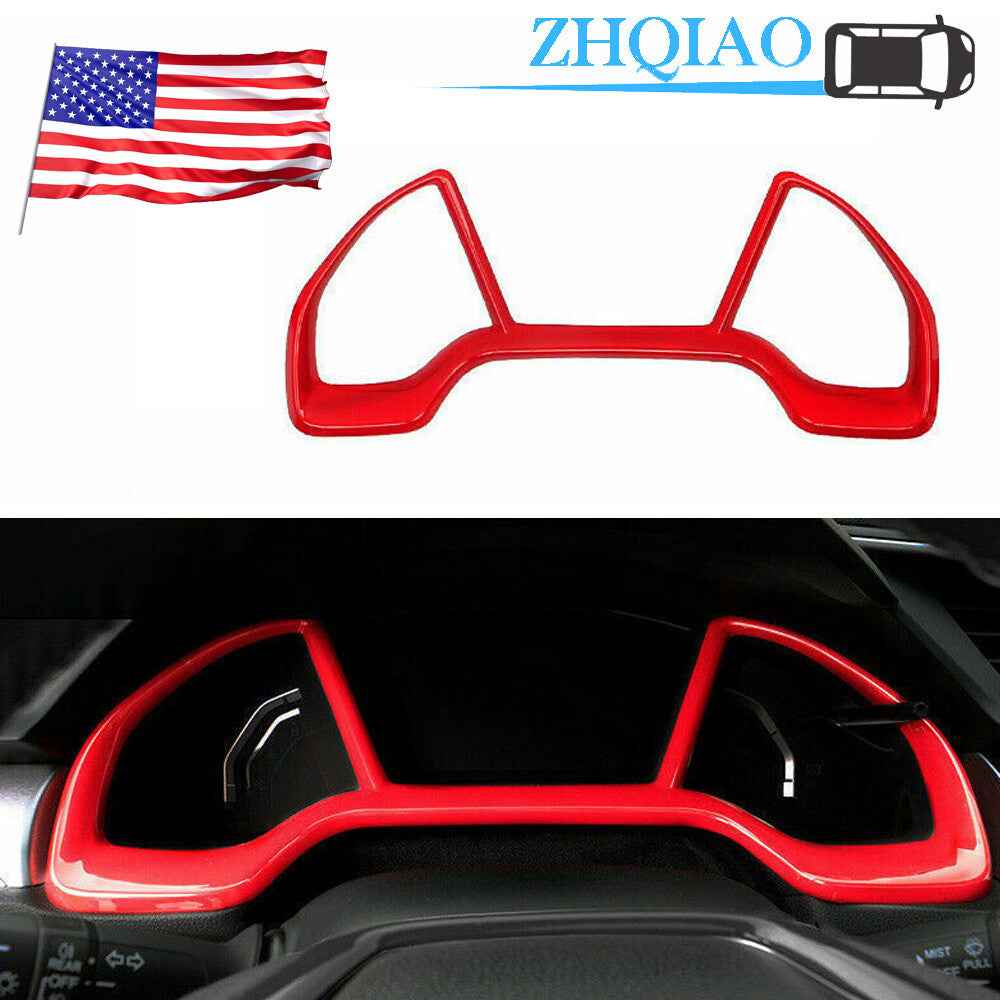 ABS Red Inner Dashboard Frame Panel Cover Trims for Honda for Civic 2016-2019 10th