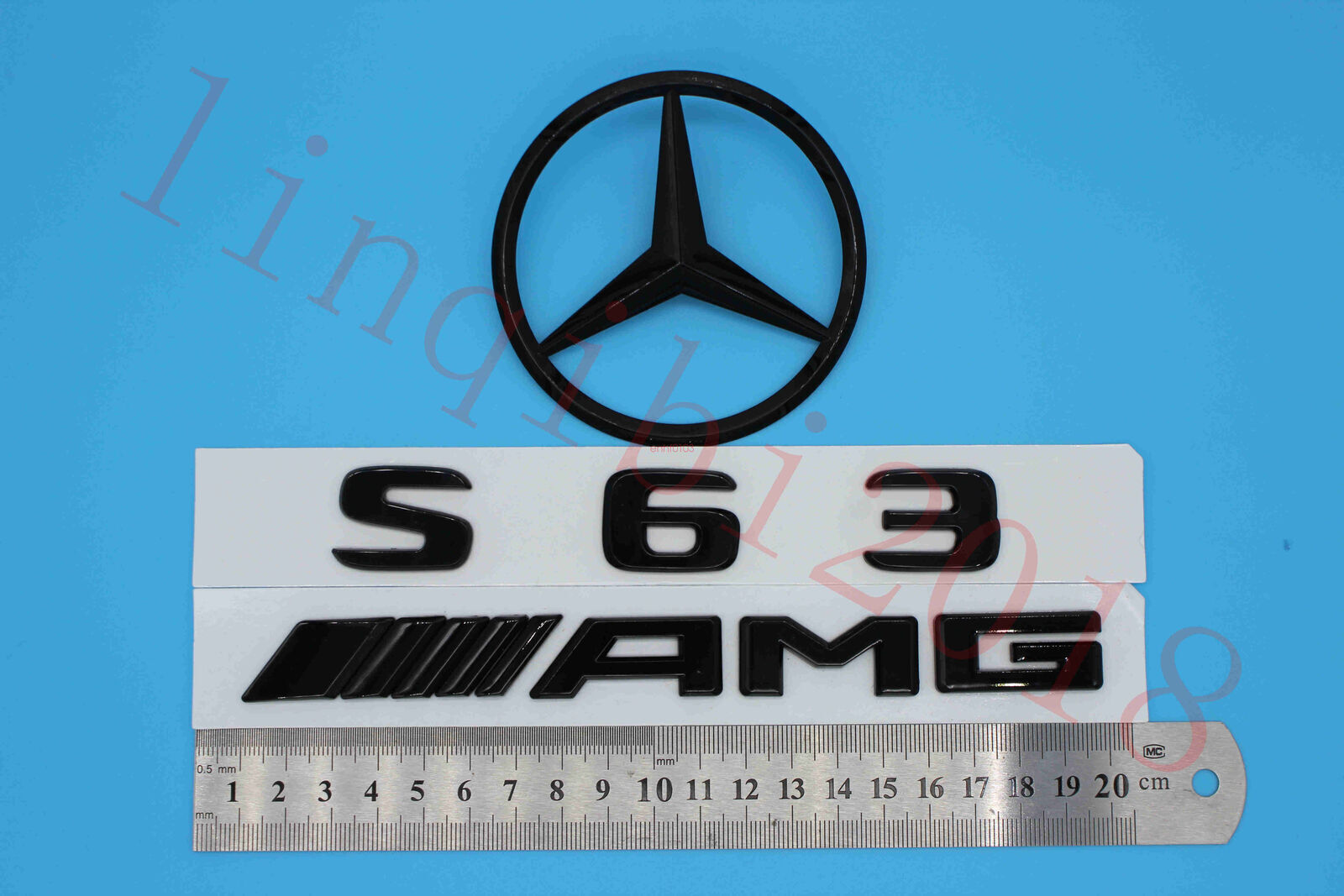 Gloss Black S63 AMG Trunk Logo Sticker Decal Emblem Badge Package for W221 S63