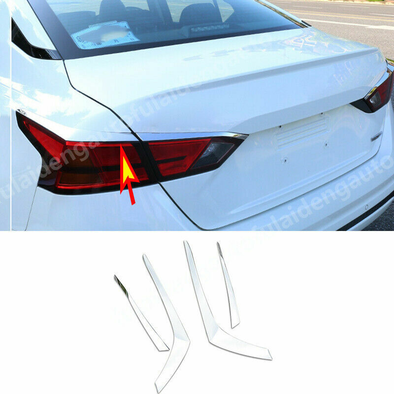 for Nissan Teana Altima 2019-2022 chrome rear headlight eyebrow strips trim 4P
