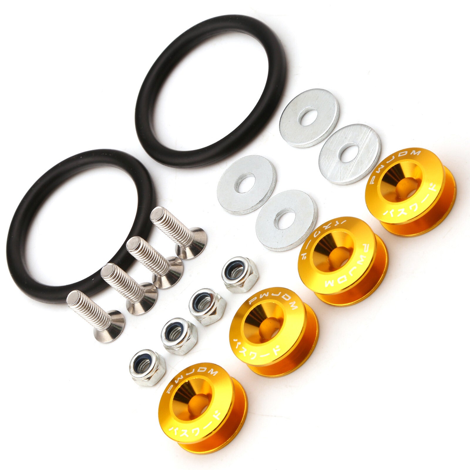 Car Front Rear Bumper Hatch Fixing Buckle Nuts / Bolts Gold Reinforced Pad