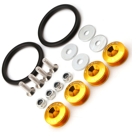 Car Front Rear Bumper Hatch Fixing Buckle Nuts / Bolts Gold Reinforced Pad
