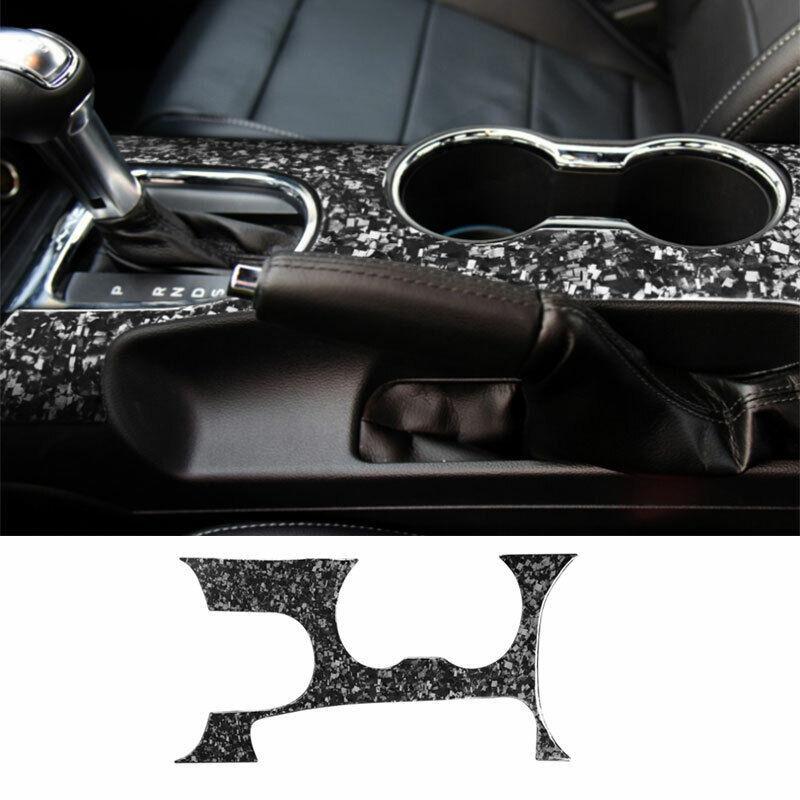 Forged Carbon Fiber Control Gear Shift Panel Cover Trim for Ford for Mustang 2015-22