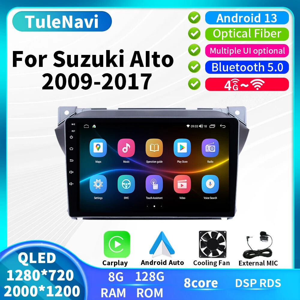 Android for Suzuki Alto 2009-2017 Car Stereo Radio CarPlay GPS Multimedia Screen