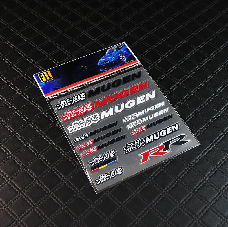 13-Piece Car Reflective Sticker Set, Badge Decals, Vynil, for Mugen Universal