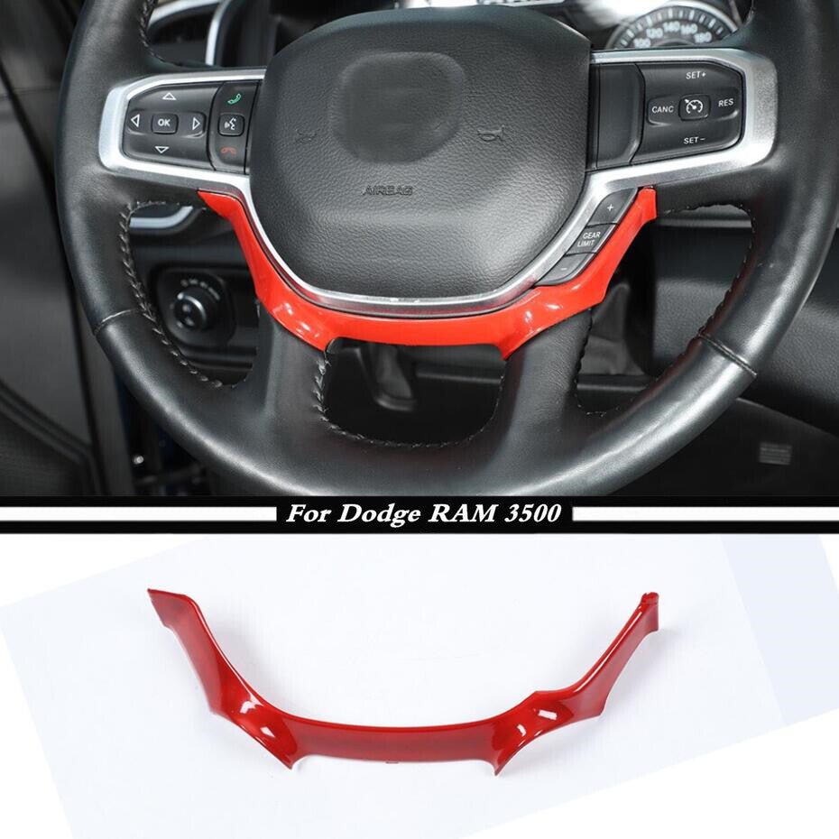 Red interior car steering wheel cover trim strip 1P for 2019-2022 for Dodge for RAM 3500