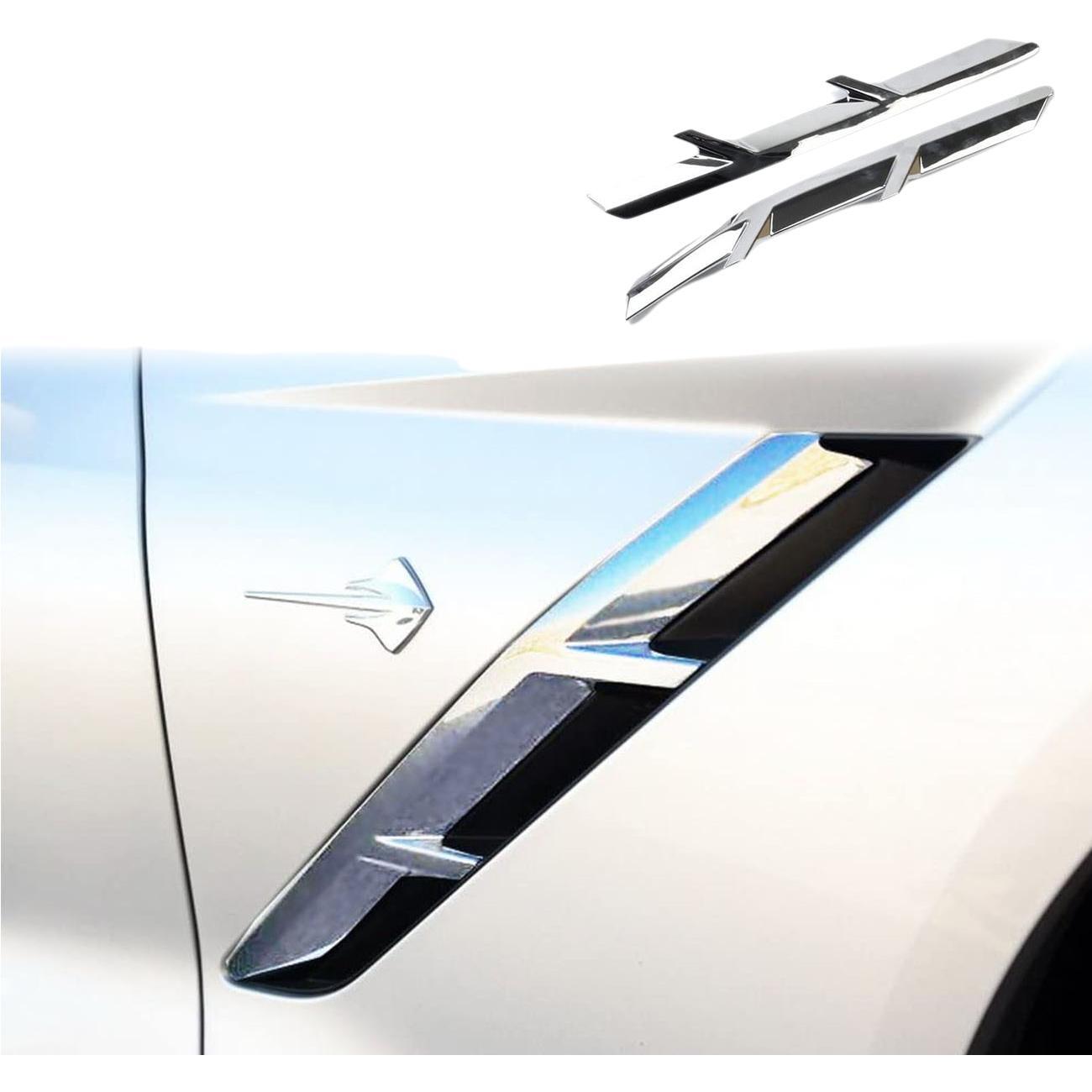 ?Chrome Front Body Side Air Vent Trim Cover for Chevrolet for Corvette C7 2014-2019