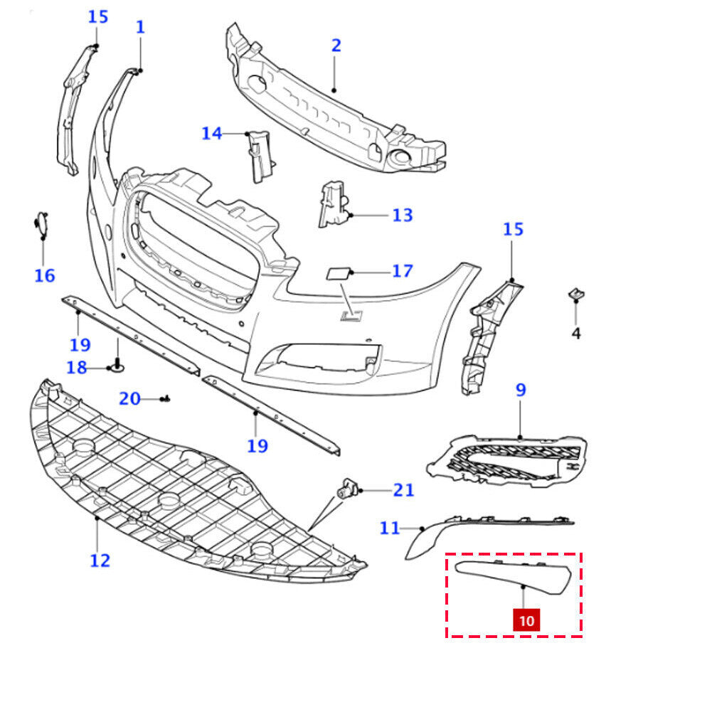 Front Bumper Insert Lower Molding Trim for Jaguar XF 2012-2015 C2Z20503 C2Z20499