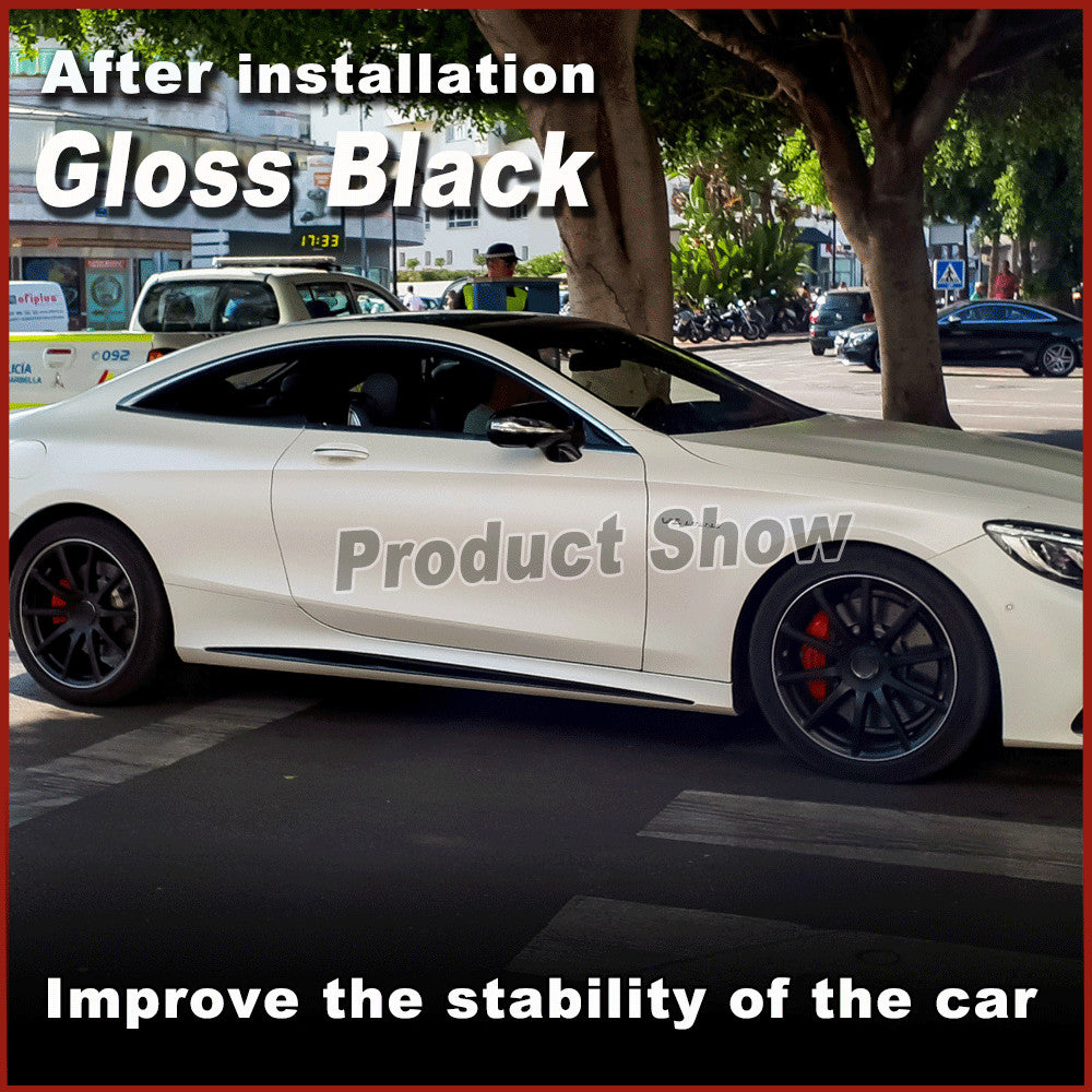Fit for Mercedes C217 S500 S63 S65 Gloss Black Side Skirt Extension Spoiler Lip