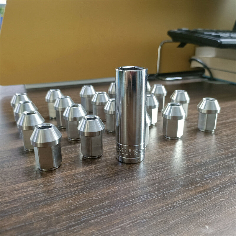 20pcs M121.25 Stainless Steel Wheel Nuts Lug Nut Universal Hex 19mm Length 35mm