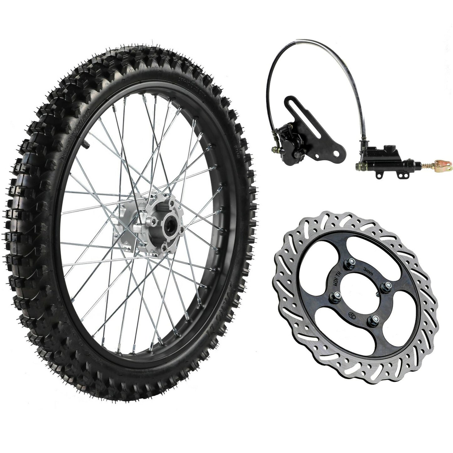 19-inch front wheel, 70/100-19 tire, rim, disc brakes suitable for Pit Dirt bicycles, Taodao 150cc 200