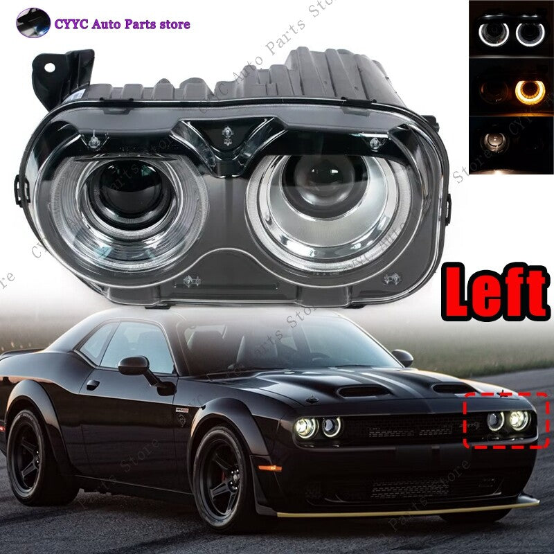 LH for Dodge for Challenger 2015-2021 Front Headlight Dual Beams HeadLamp Assembly