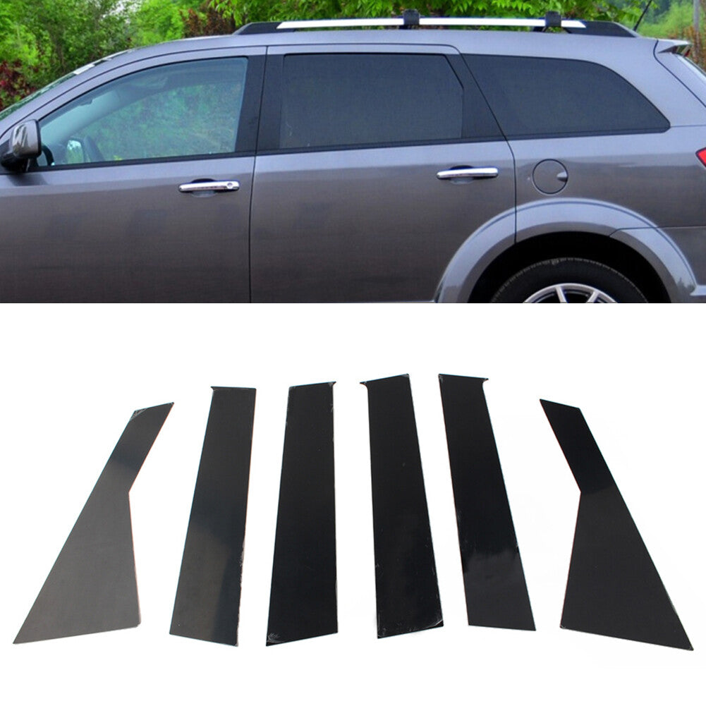 6Pcs Bright Black Car Window Pillar Posts Door Trims for Dodge Journey 2009-2020
