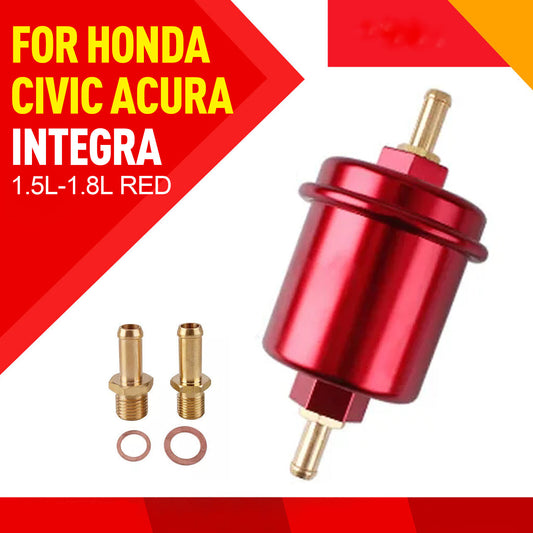 Car High Flow Fuel Filter Washable for Honda for Civic for Acura Integra 1.5L-1.8L Red