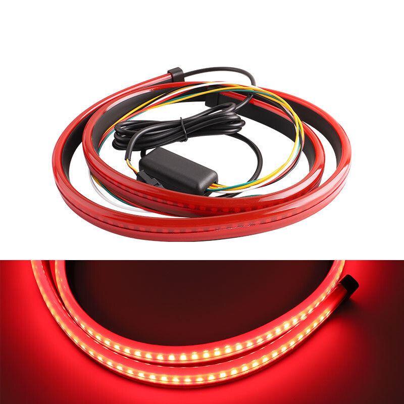 12V Car High Brake LED Flashing Lights and Taillights Retrofit Universal Streamer Light Strip